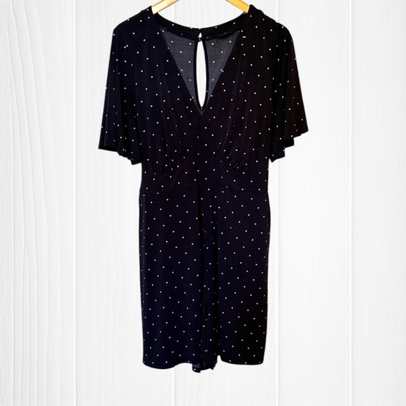 TORRID Studio Knit Flutter Sleeve Romper - Polka Dot - Picture 4 of 16